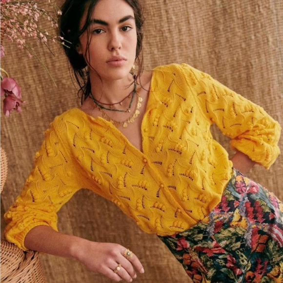 Sezane Sweaters - Sézane Marthe Cardigan XS Jaune Yellow